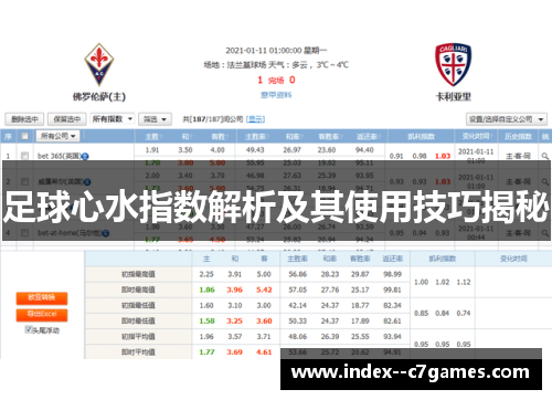 足球心水指数解析及其使用技巧揭秘 足球心水指数解析及其使用技巧揭秘